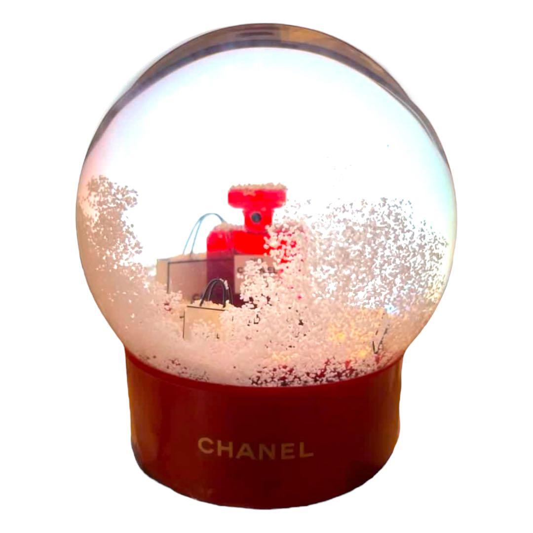 【新品未開封】 CHANEL N°5 赤 スノードーム 特大サイズ 電動式 ①