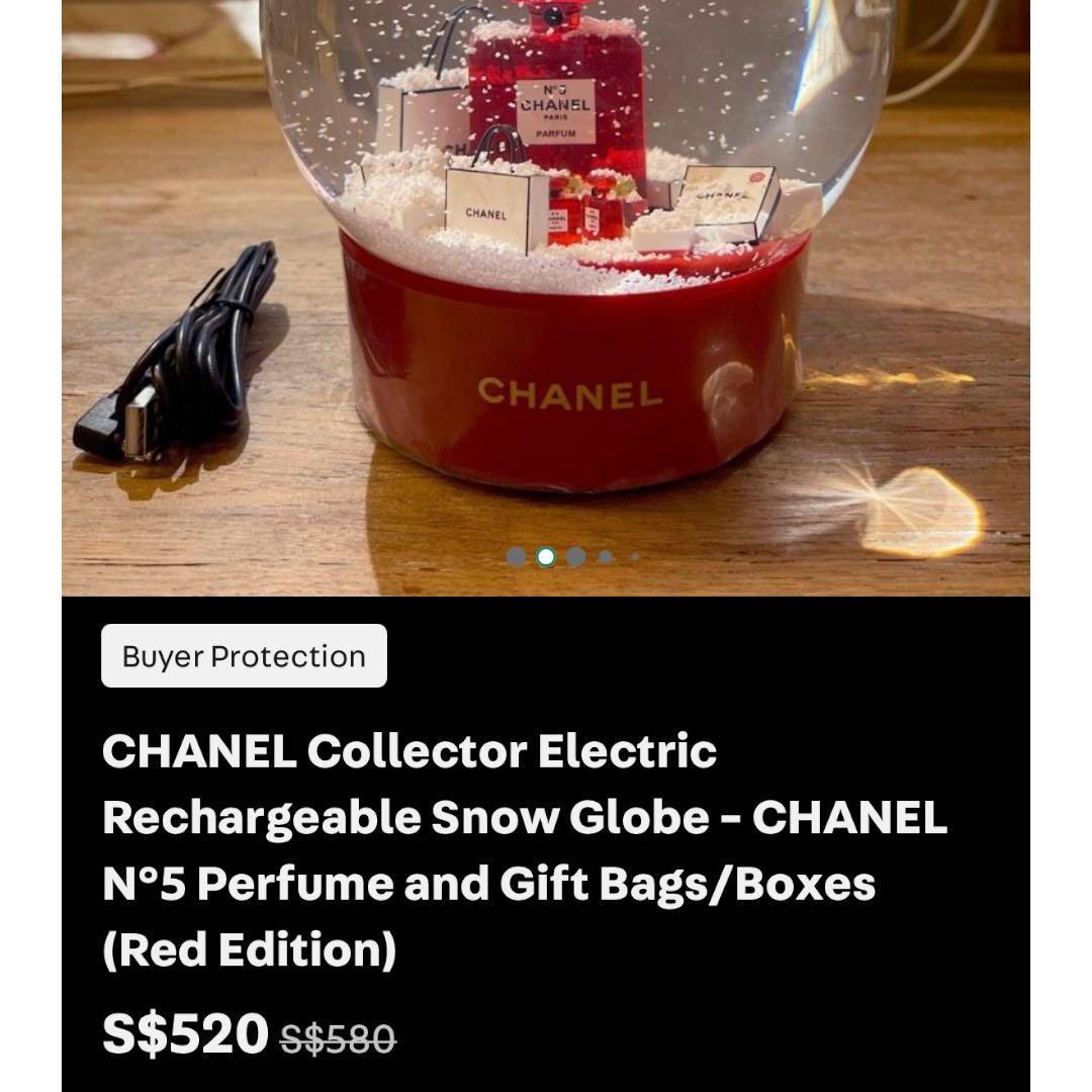 【新品未開封】 CHANEL N°5 赤 スノードーム 特大サイズ 電動式 ①