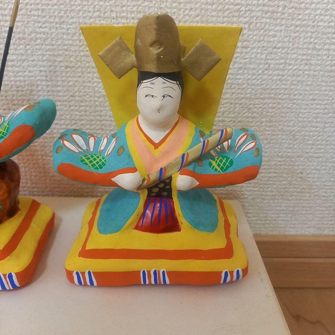 三春張子 雛人形 10体揃い 一式 張子 郷土玩具 ひな祭り 民芸人形