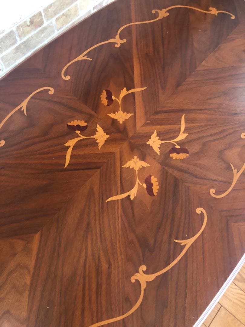 イタリア製 象嵌 センターテーブル ローテーブル 猫脚 アンティーク