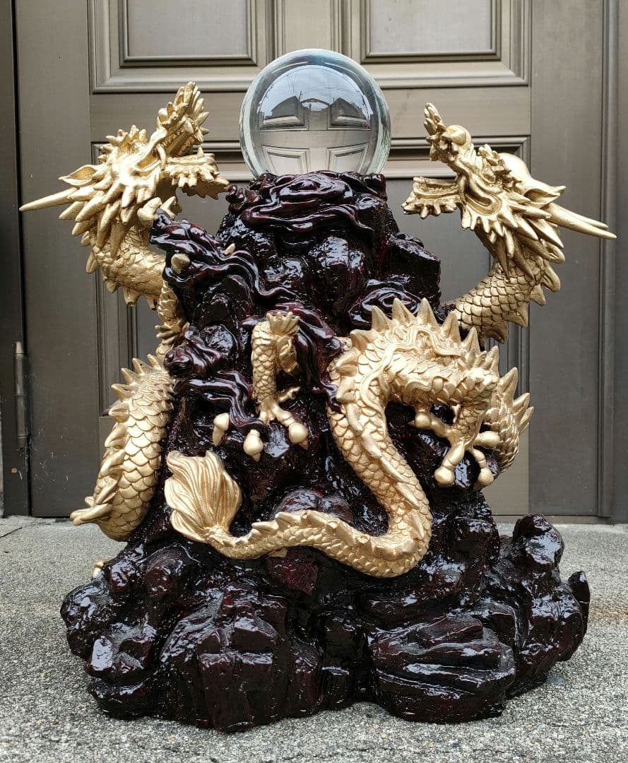 風水 山水龍 双龍（特大）42cm 置物｜風水 山水龍 双龍（特大）42cm