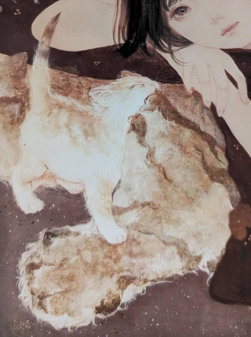 高久梓、「眈々と」、希少画集・額装画、日本製・新品額縁にて額装致し