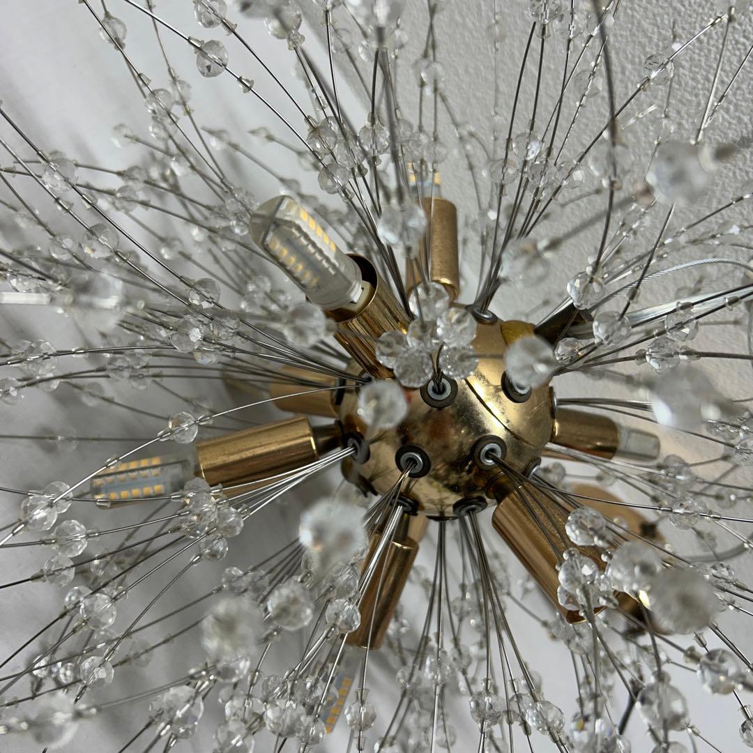 【吊照明】モダンガラスシャンデリア 8灯 クリスタル