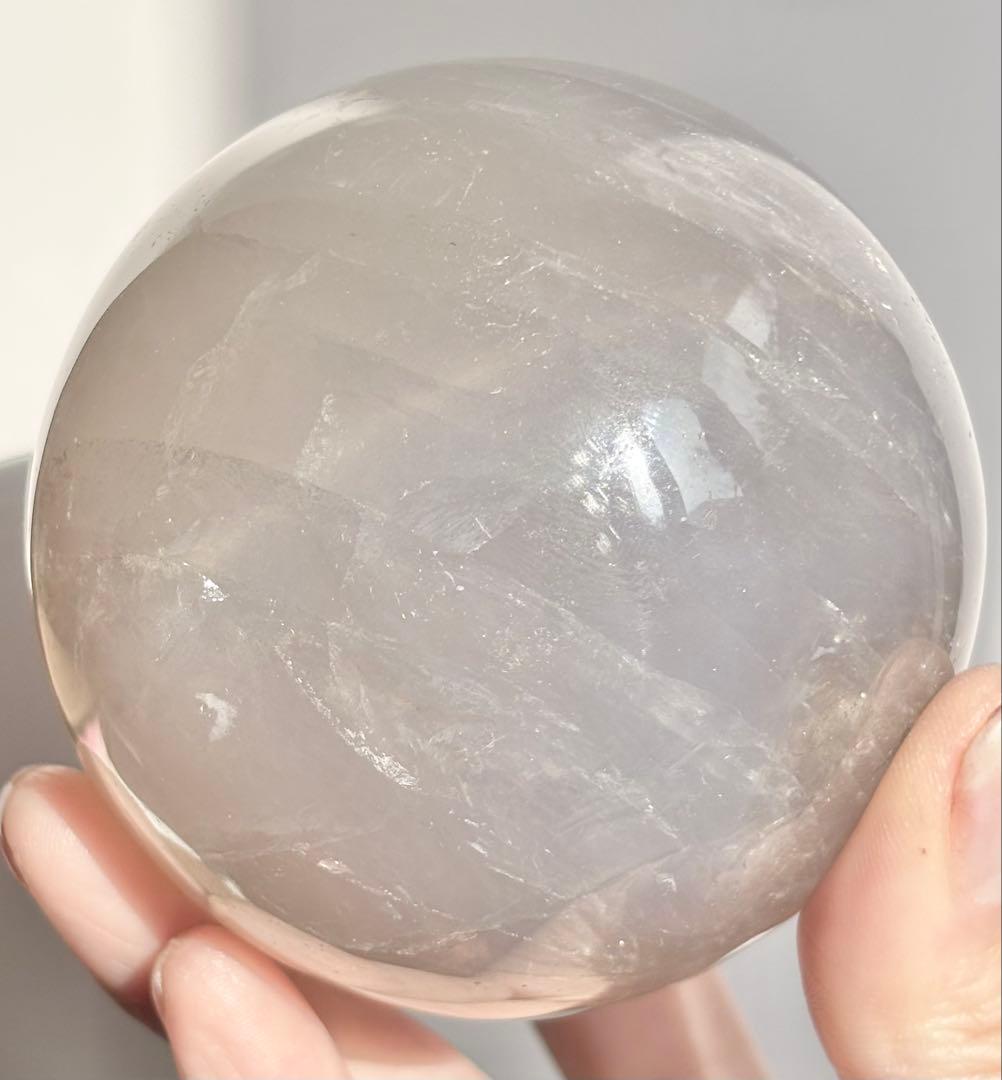 《高品質✰》ブルーローズクォーツ スフィア　丸玉　大玉　φ約7.2 光透過