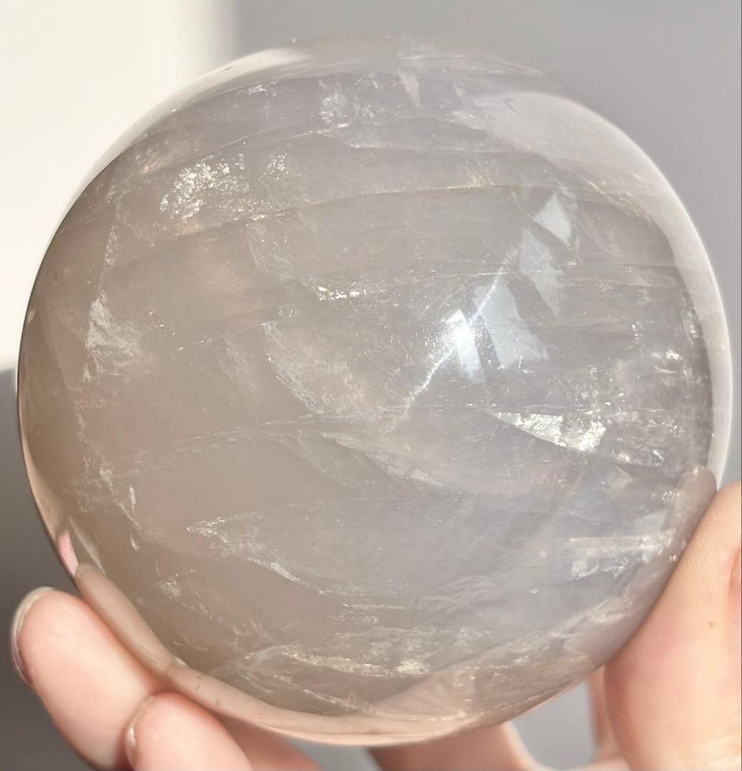《高品質✰》ブルーローズクォーツ スフィア　丸玉　大玉　φ約7.2 光透過