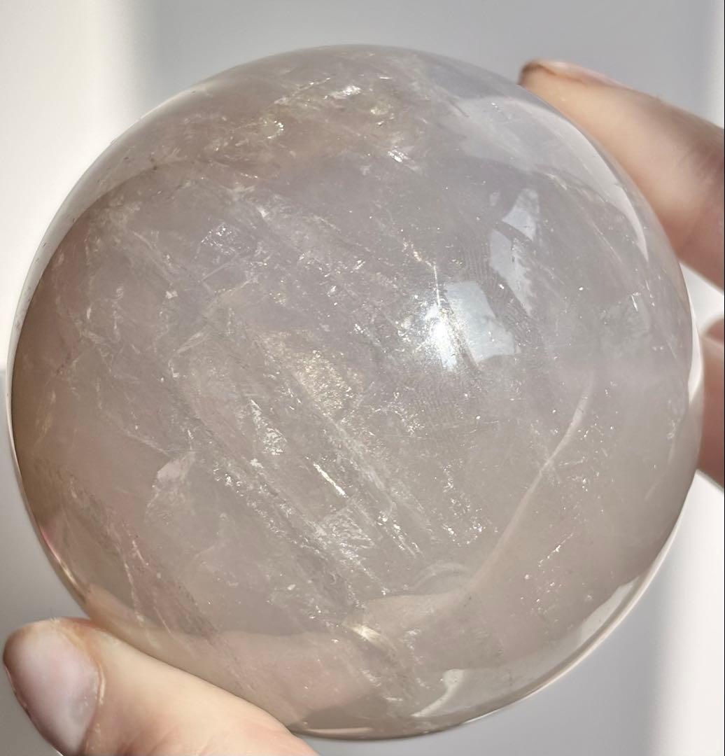 《高品質✰》ブルーローズクォーツ スフィア　丸玉　大玉　φ約7.2 光透過