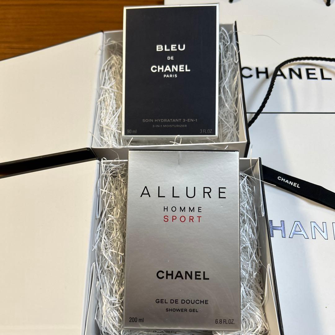 新品ブルードゥシャネル3IN1乳液&アリュームオムヘアボディウォッシュ2点