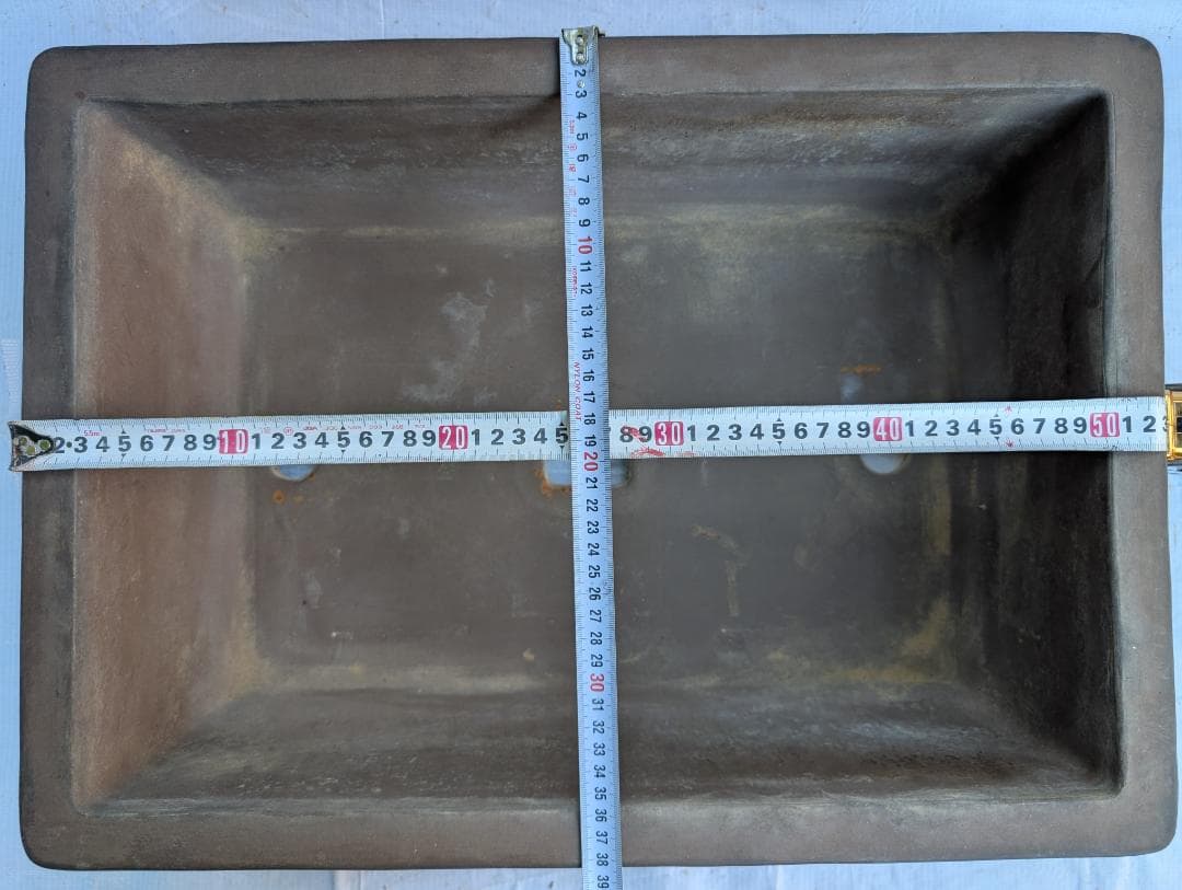 【大型盆栽鉢】紫砂矩形鉢 約52.5cm×38.5cm 深鉢 平鉢 盆栽用
