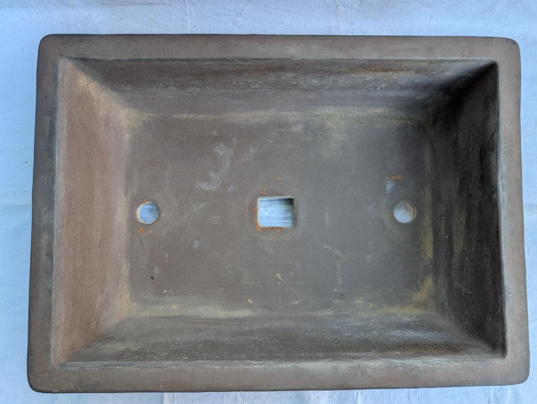 【大型盆栽鉢】紫砂矩形鉢 約52.5cm×38.5cm 深鉢 平鉢 盆栽用