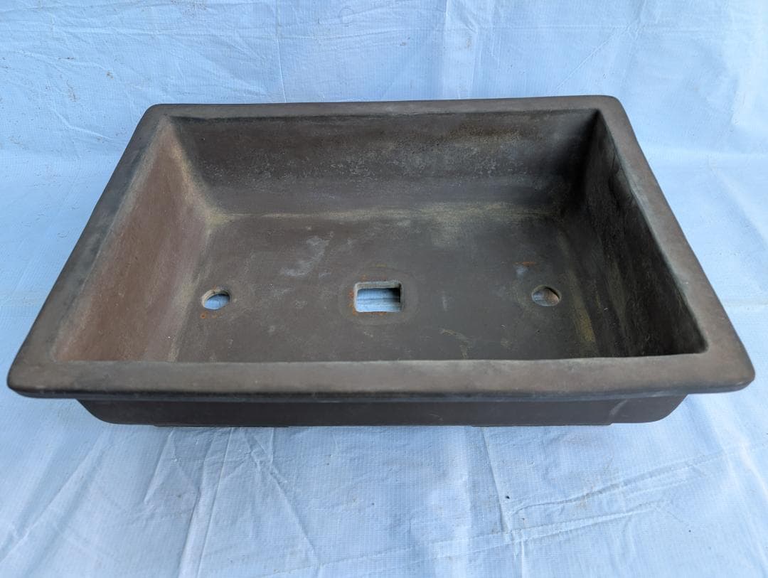 【大型盆栽鉢】紫砂矩形鉢 約52.5cm×38.5cm 深鉢 平鉢 盆栽用