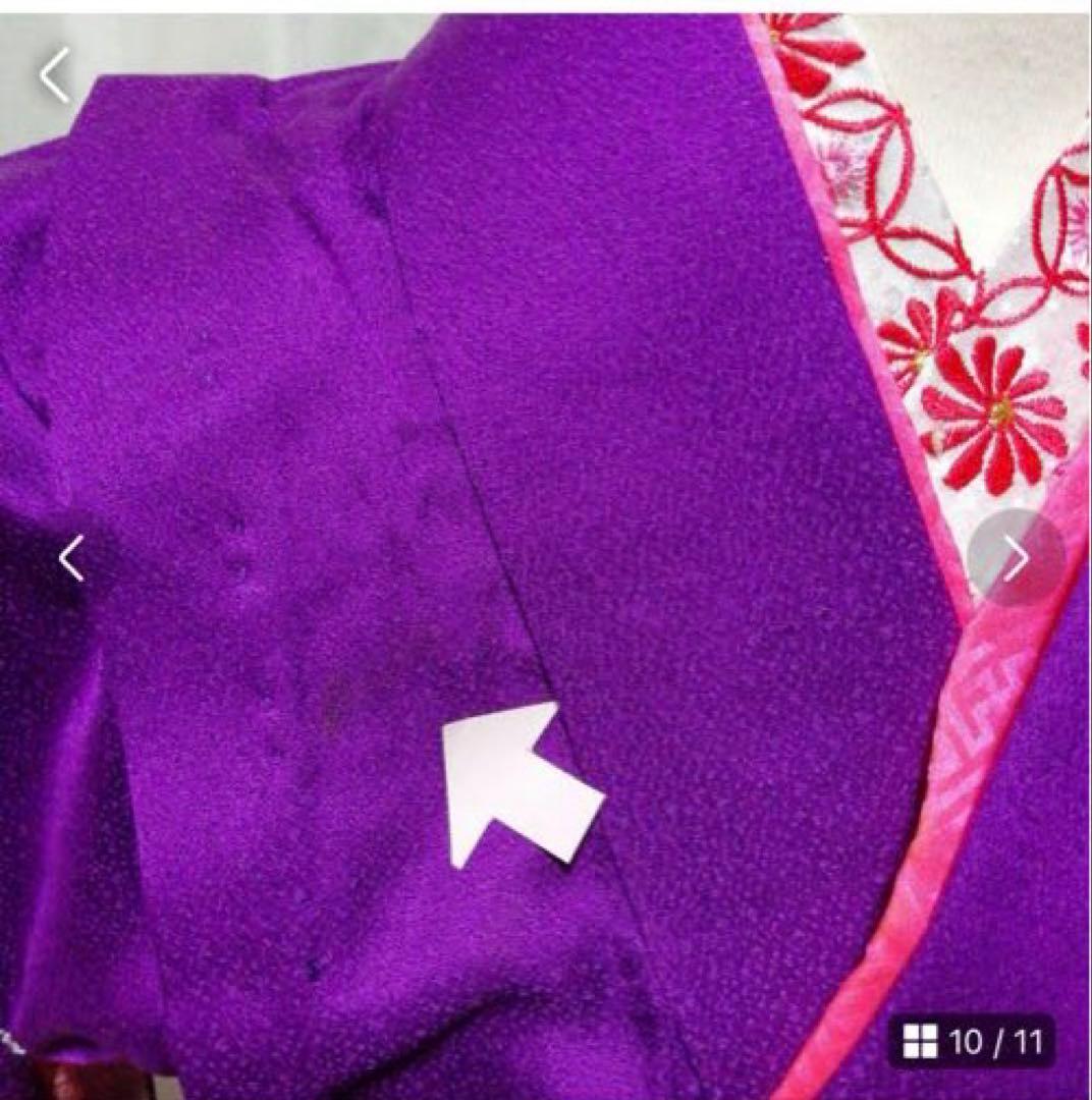 着物セット 7歳 正絹 紫色 だらり帯 七五三 ハーフ成人式 十三詣り