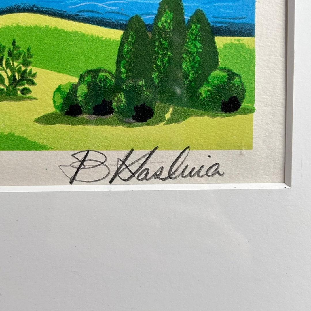 ビン・カシワ「パラダイス」リトグラフ 直筆サイン入り 額縁入り ヒロ