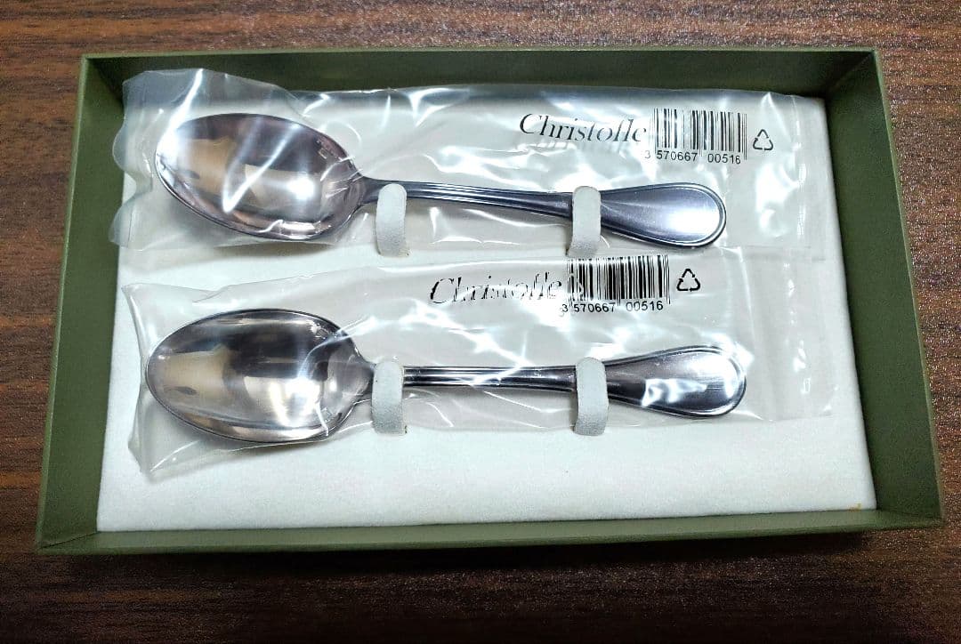 お値下げ【未使用】☆クリストフル☆アルビ コーヒースプーン☆シルバー☆2本セット