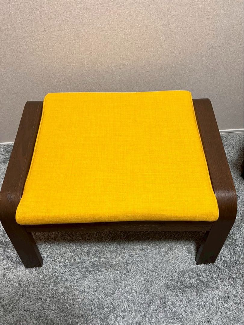 IKEA ポエング イエロー ファブリック 1人掛けソファ セット