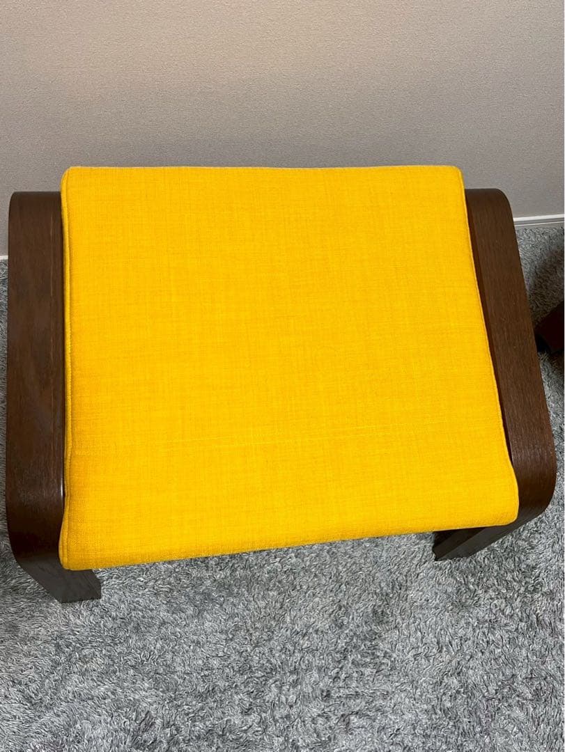 IKEA ポエング イエロー ファブリック 1人掛けソファ セット
