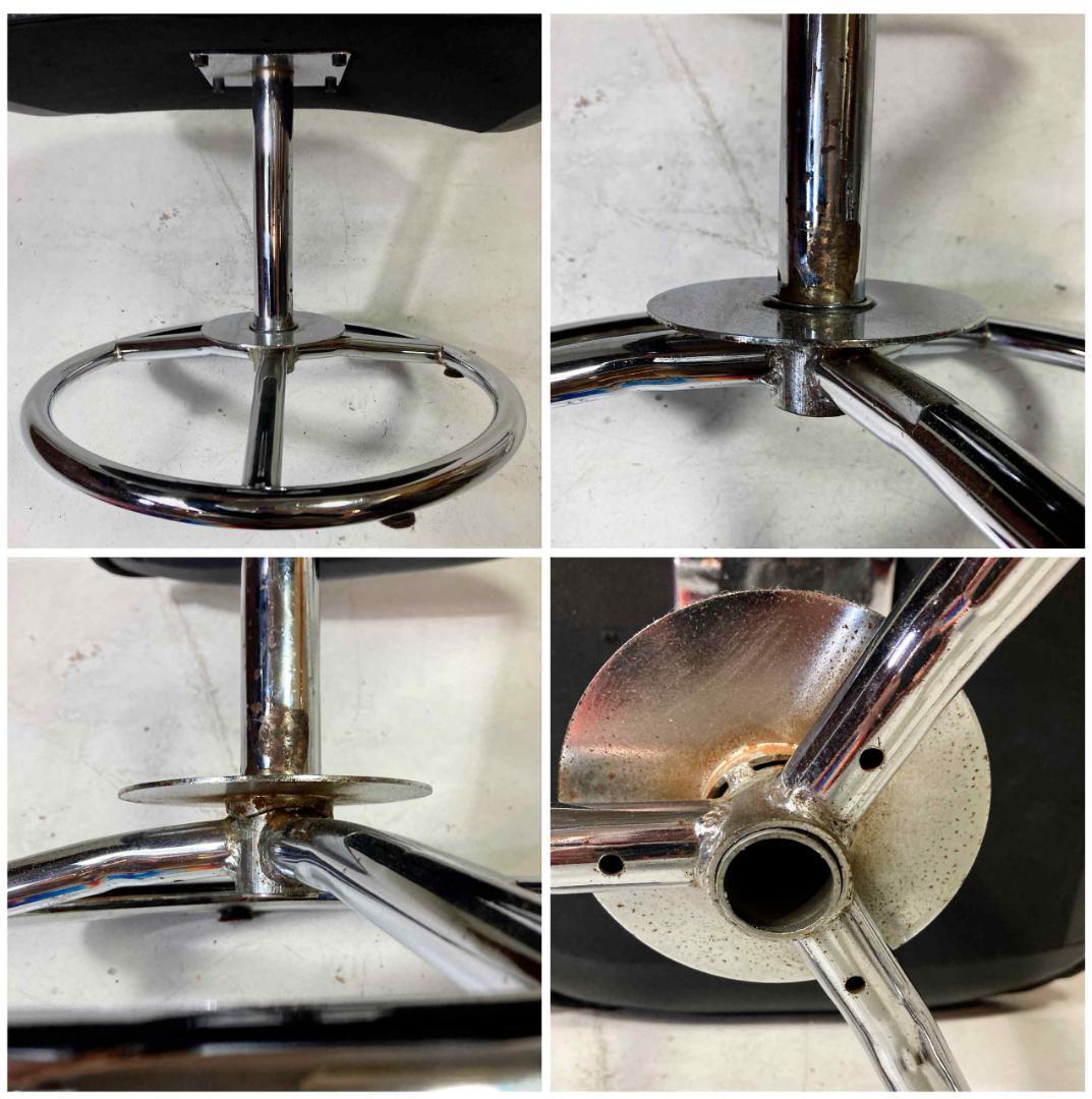 ヴィンテージ フランスベッド レザーパーソナルチェア オットマン(難あり)セット