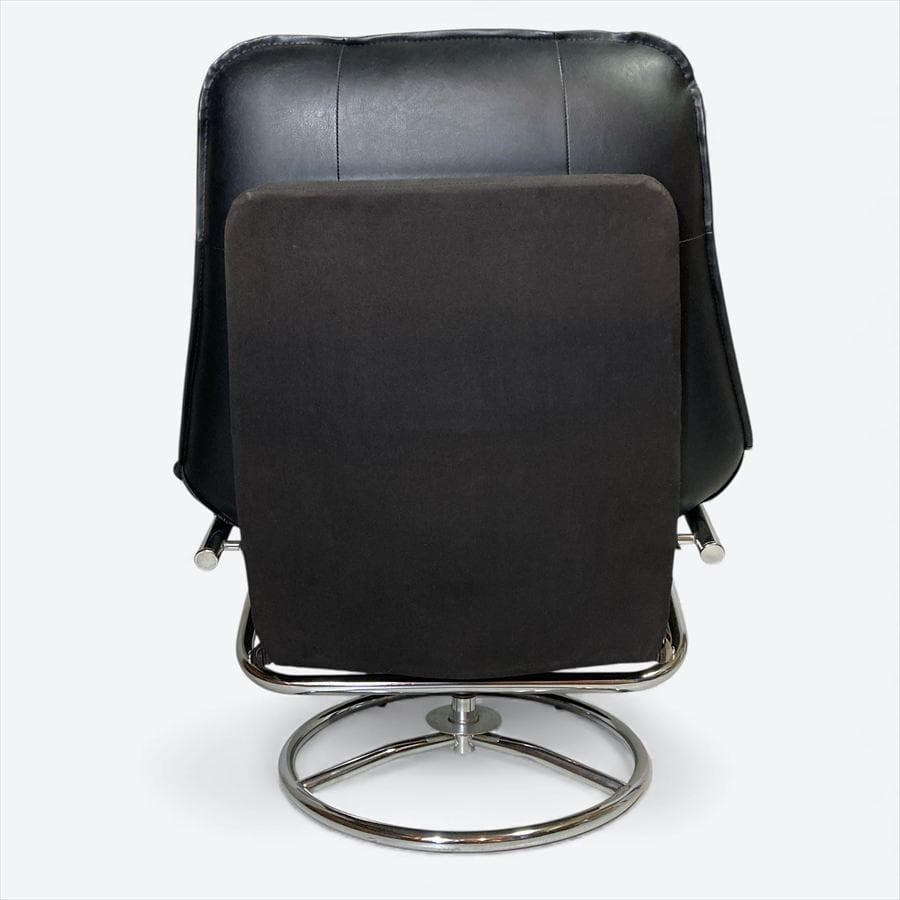 ヴィンテージ フランスベッド レザーパーソナルチェア オットマン(難あり)セット