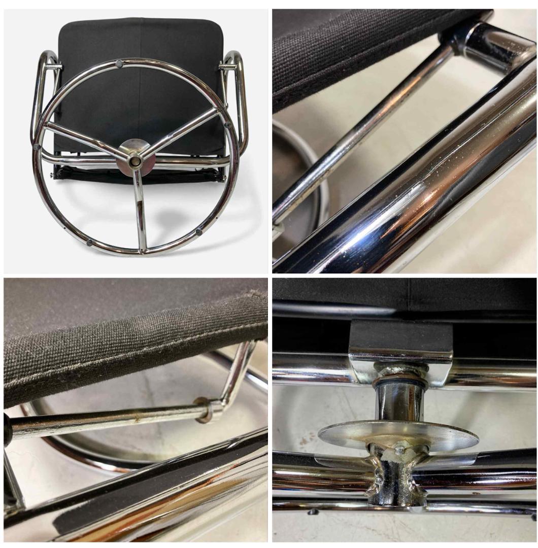 ヴィンテージ フランスベッド レザーパーソナルチェア オットマン(難あり)セット