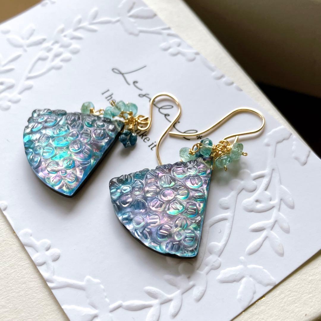 廃盤レア◆一点物✧希少✧テルナテ島アイアゲートモスアゲートピアス