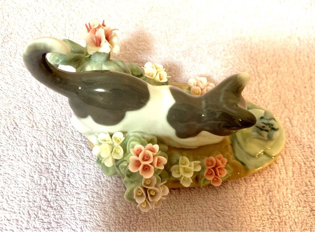 ♪廃盤希少美品♪lladroリヤドロフィギュリン1442猫＆カエル