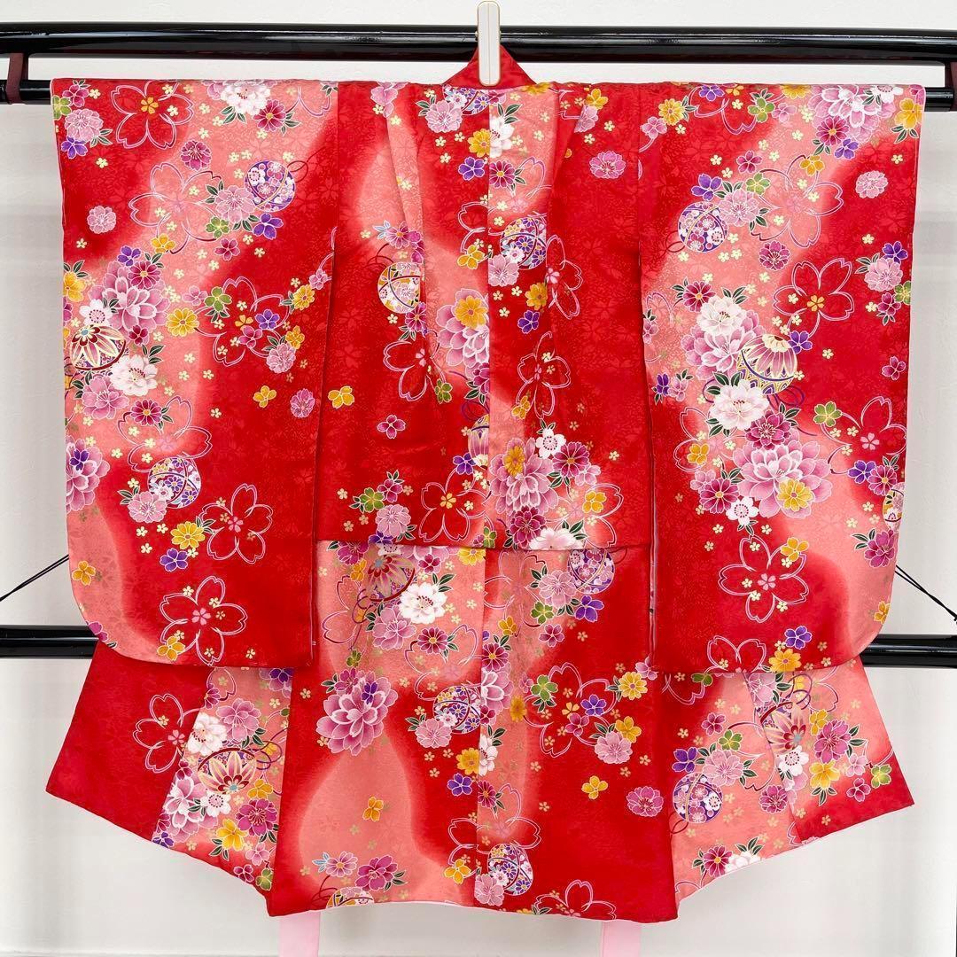 【着物と帯 時流】O110ys◆七五三 3才女 着物&被布コート+長襦袢◆ 美品