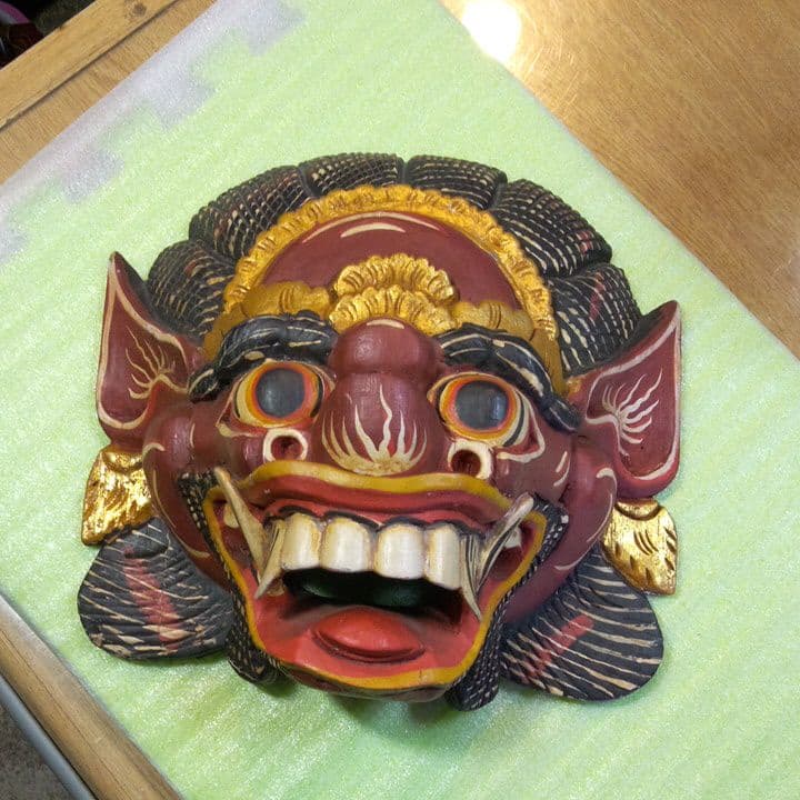 インドネシア お面 マスク 民族面 木彫り面 木製 木彫り 壁掛け 魔除け