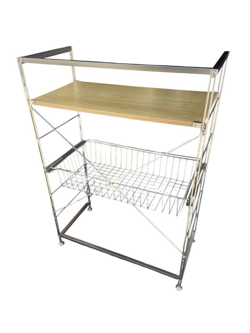 無印良品 幅84cm ステンレスユニットシェルフ 追加用ワイヤーバスケット付き