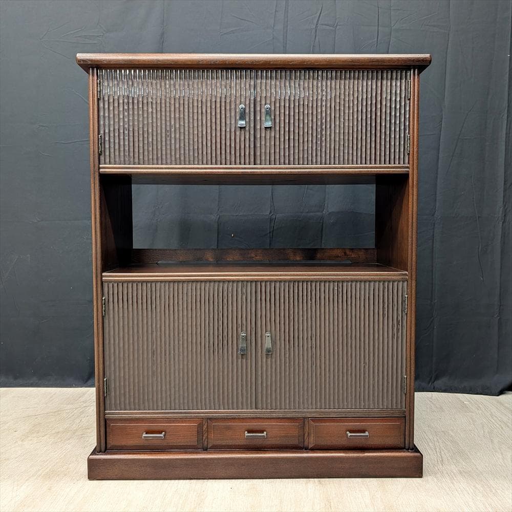 美品 モリシゲ 飾り棚 茶棚 水屋箪笥 茶箪笥 キャビネット サイド