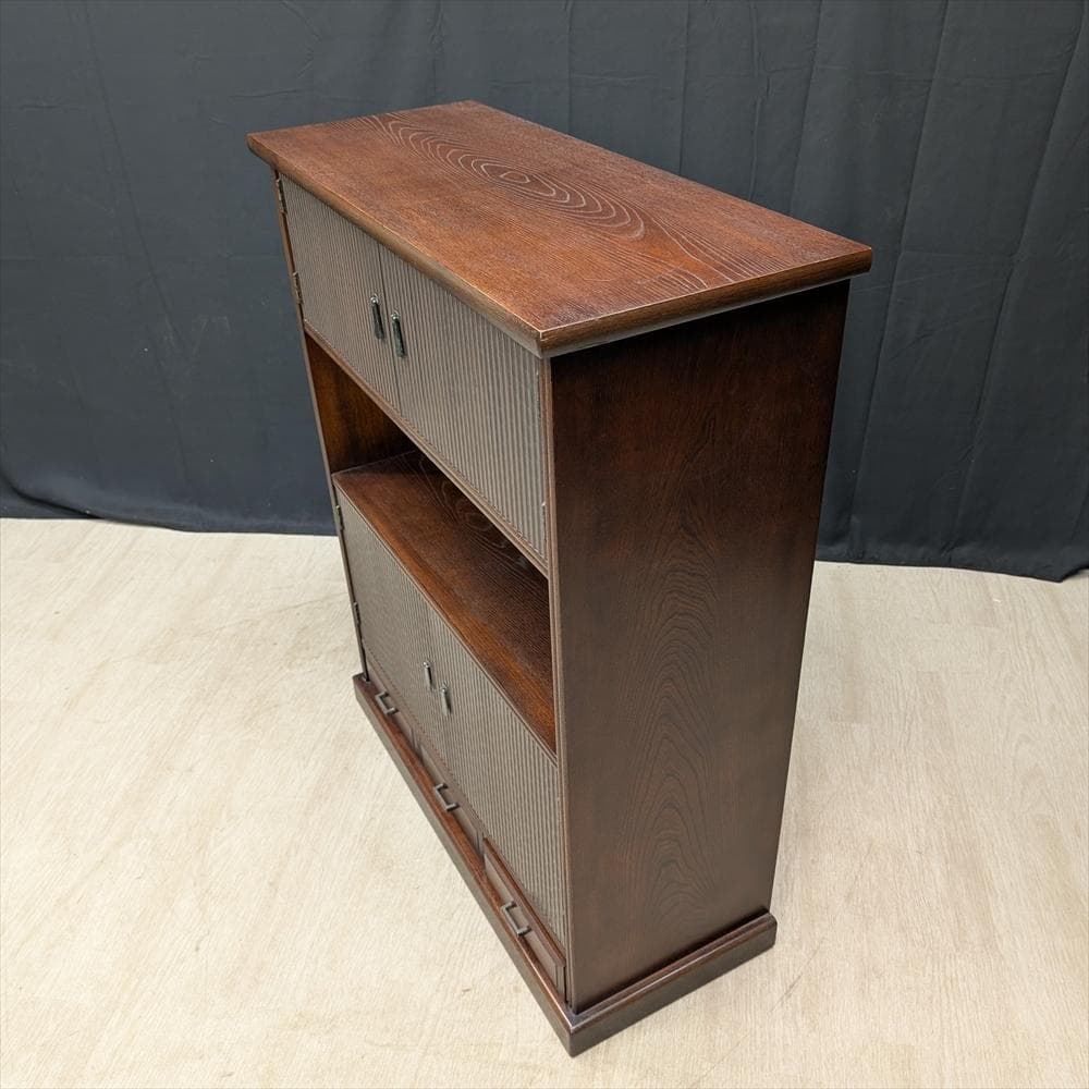 美品 モリシゲ 飾り棚 茶棚 水屋箪笥 茶箪笥 キャビネット サイド