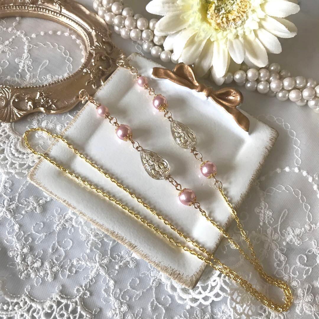 ♪512❤️ アンティーク　ビーズ　マスクチェーン　メガネチェーン　ハンドメイド