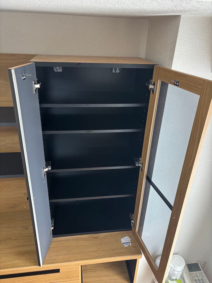 【美品】パモウナ　RTキッチンボード　オーク×グレー