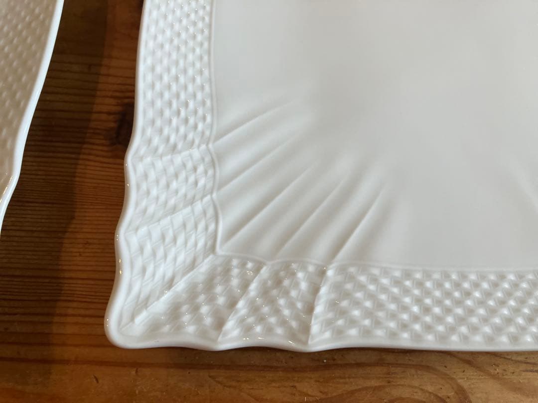 ジノリ　ベッキオホワイト　22.5スクエアプレート×4