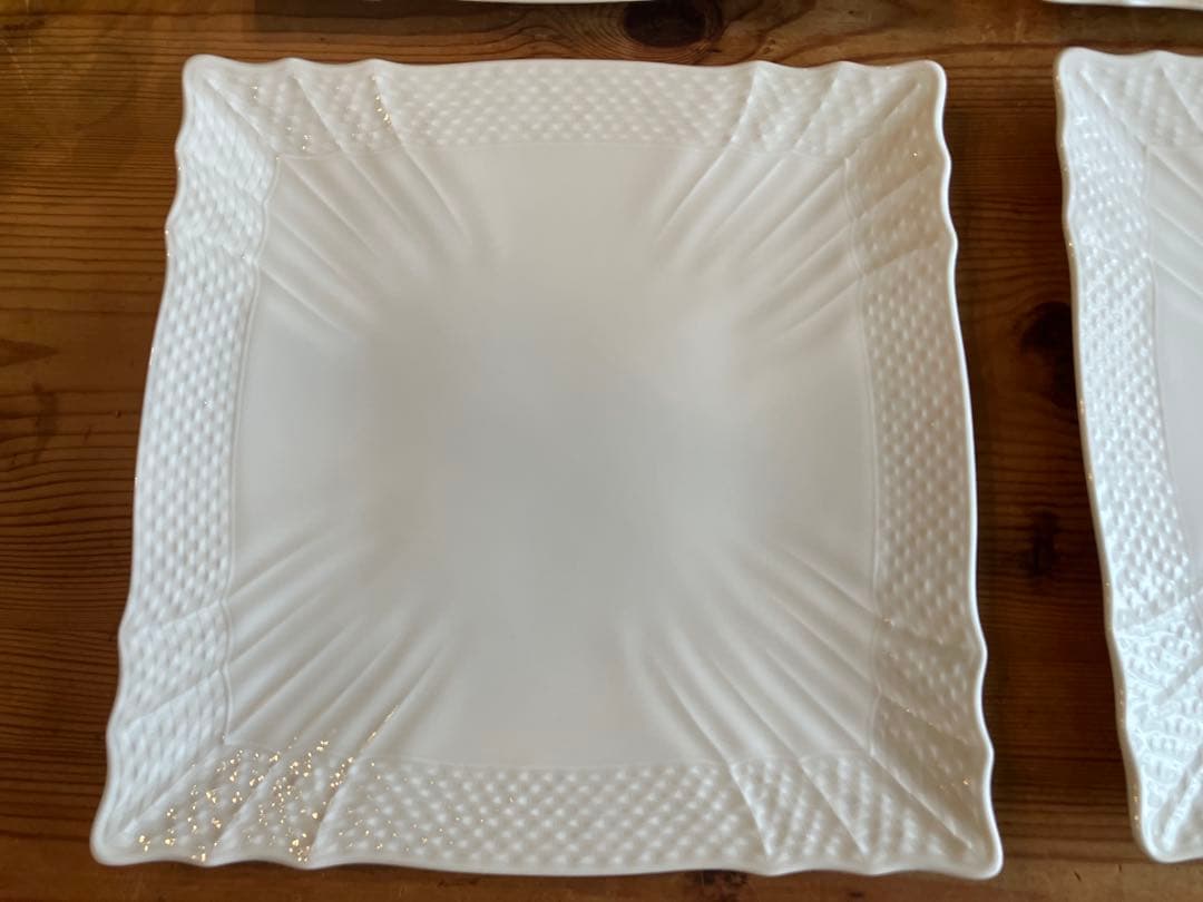 ジノリ　ベッキオホワイト　22.5スクエアプレート×4