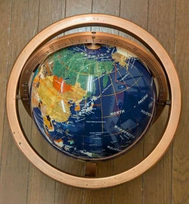 天然石地球儀 飾り物 置物 インテリア レア物 美品