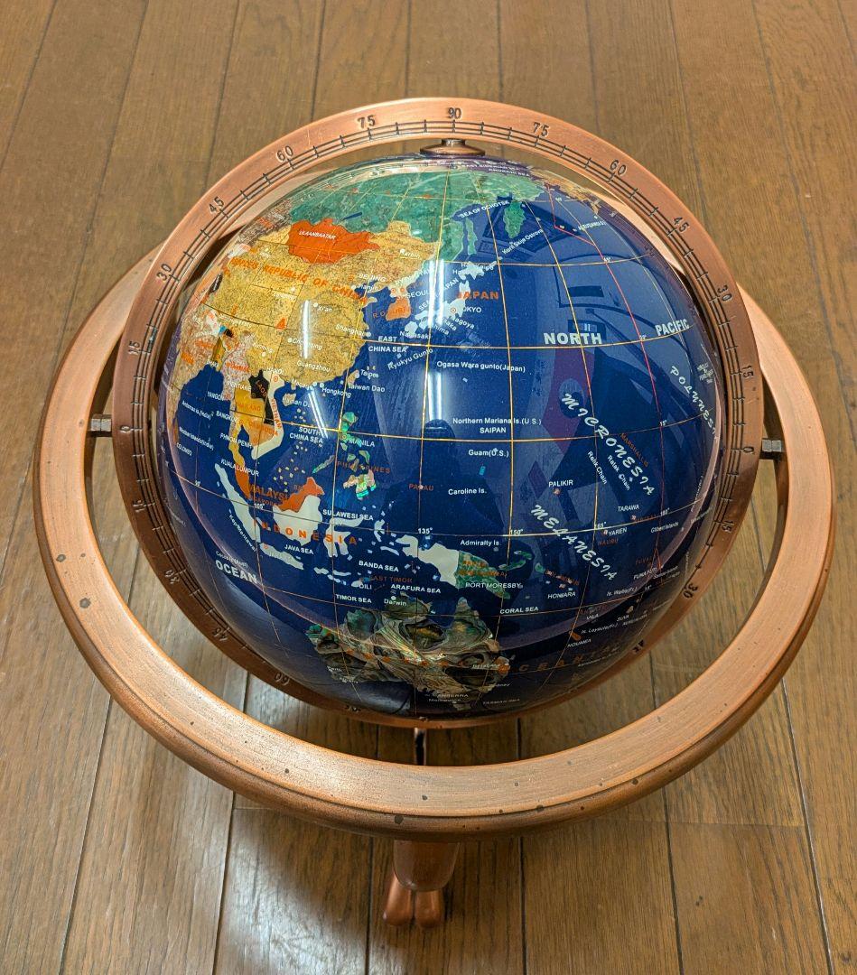 天然石地球儀 飾り物 置物 インテリア レア物 美品