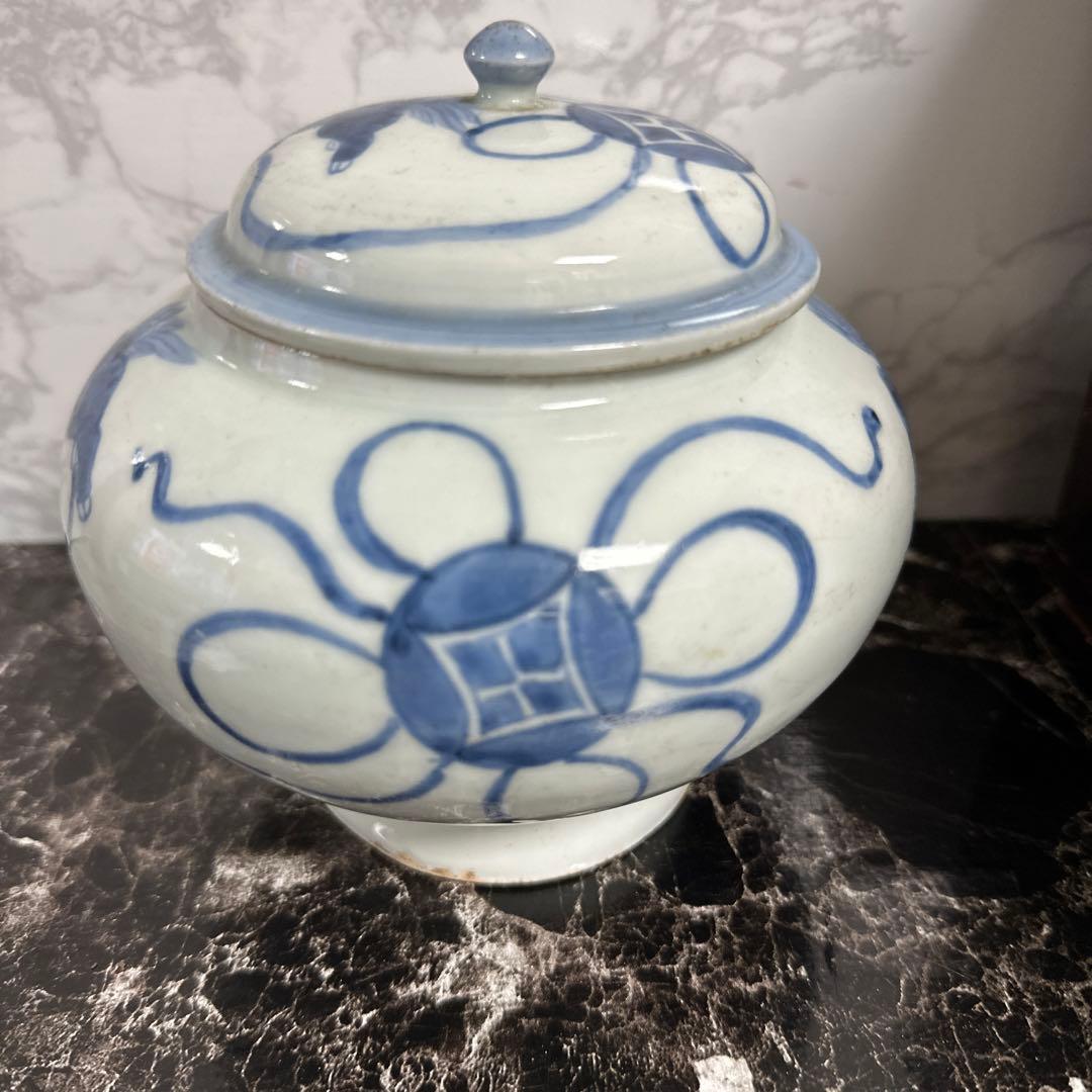 李朝、 分院、獅子、宝寿紋、蓋付き、壺。 - メルカリ