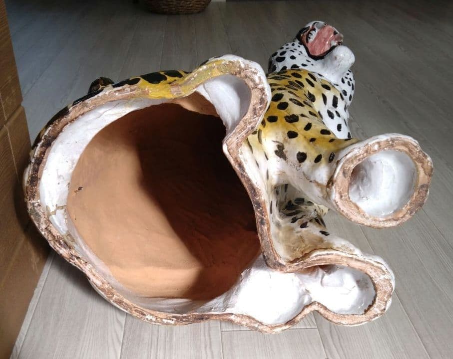 チーター　ピューマ　陶器置物