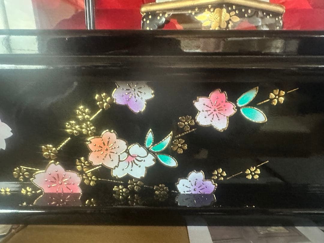 西陣織 五人飾り 雛人形 ガラスケース入り 高級ひな人形 桃の節句