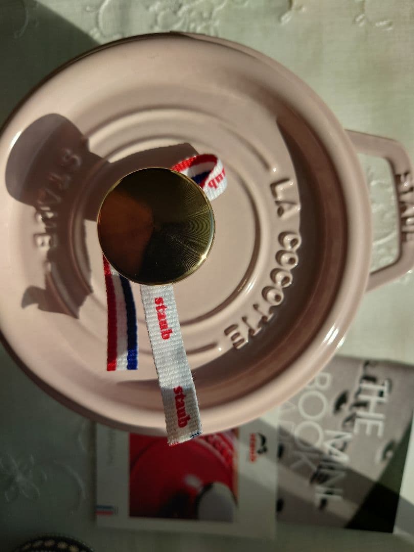 【美品】STAUB ラウンドココット16cm ソルベローズ