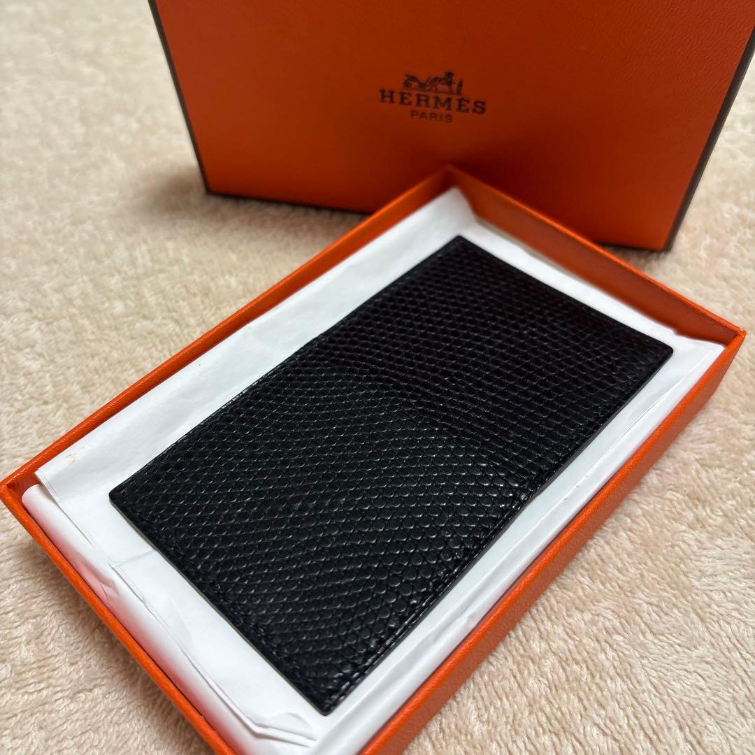 HERMES　エルメス　ミニフォトケース　レザー　ブラック　希少