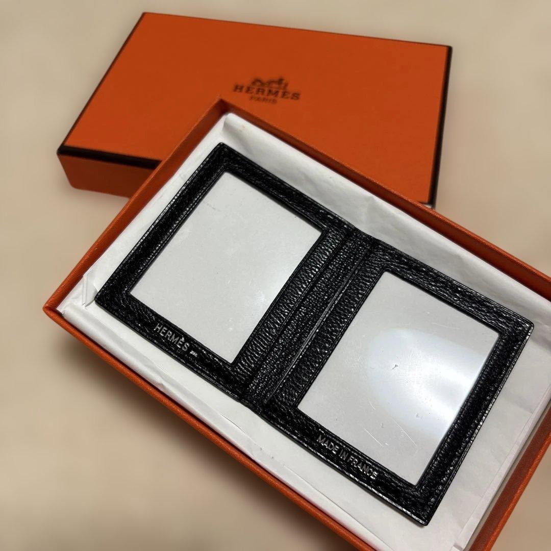 HERMES　エルメス　ミニフォトケース　レザー　ブラック　希少