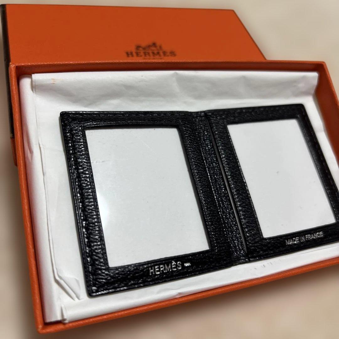 HERMES　エルメス　ミニフォトケース　レザー　ブラック　希少