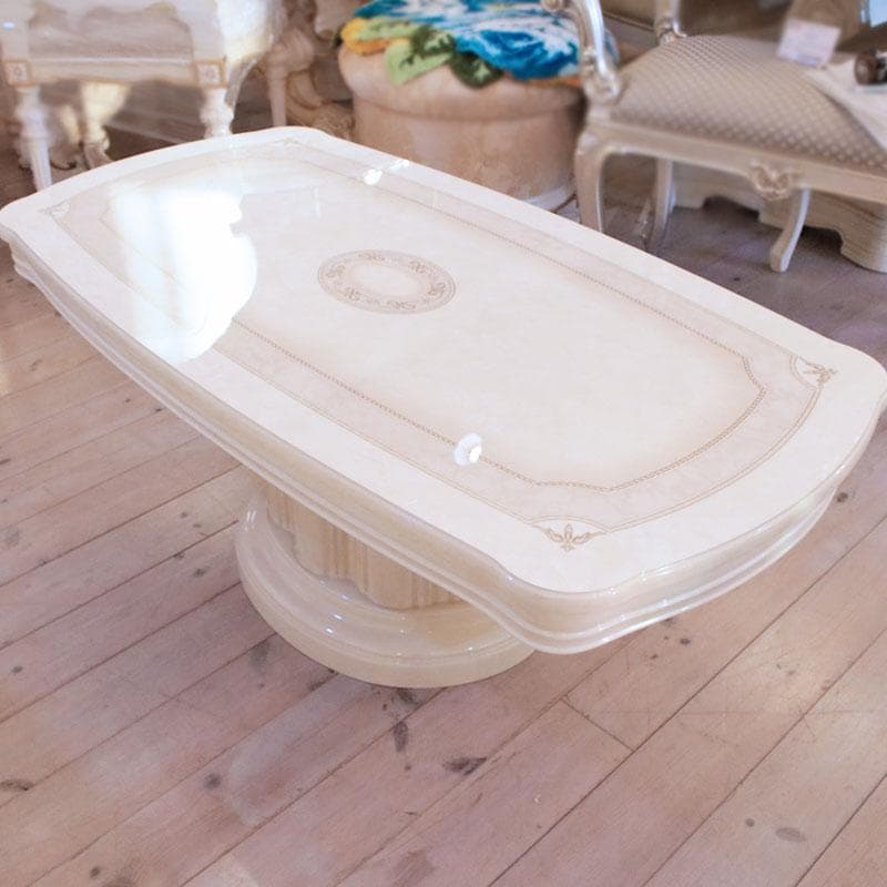 アマルフィ コーヒーテーブル アイボリーホワイト 楕円 イタリア 222-121