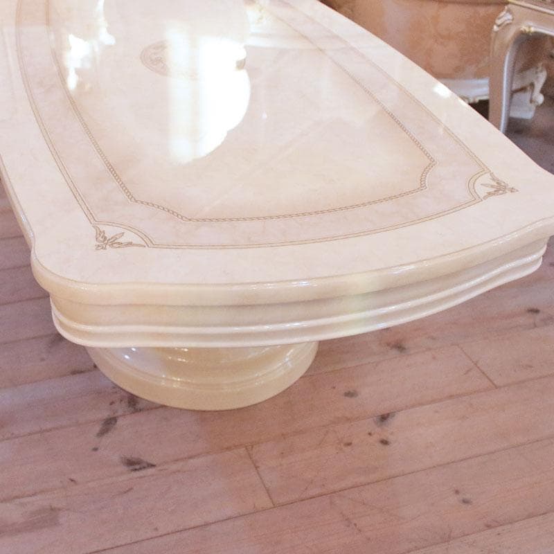 アマルフィ コーヒーテーブル アイボリーホワイト 楕円 イタリア 222-121