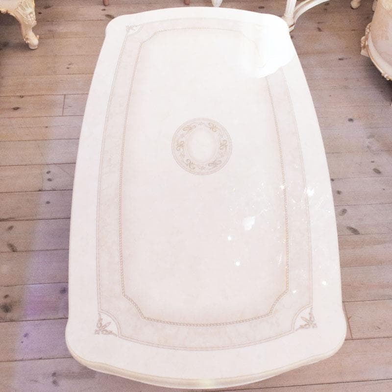 アマルフィ コーヒーテーブル アイボリーホワイト 楕円 イタリア 222-121