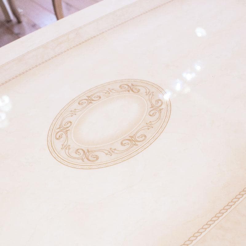 アマルフィ コーヒーテーブル アイボリーホワイト 楕円 イタリア 222-121