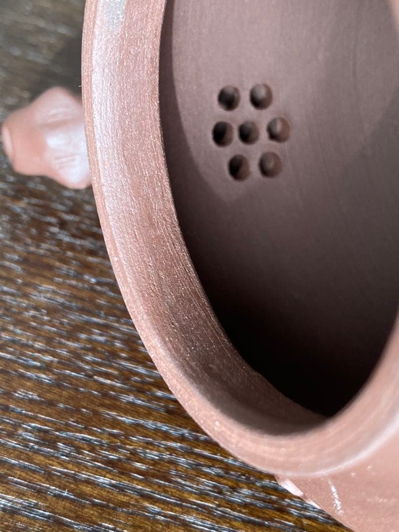 湯志明？？中国宜興落款　紫砂茶壺　急須　梅花　骨董品　時代物