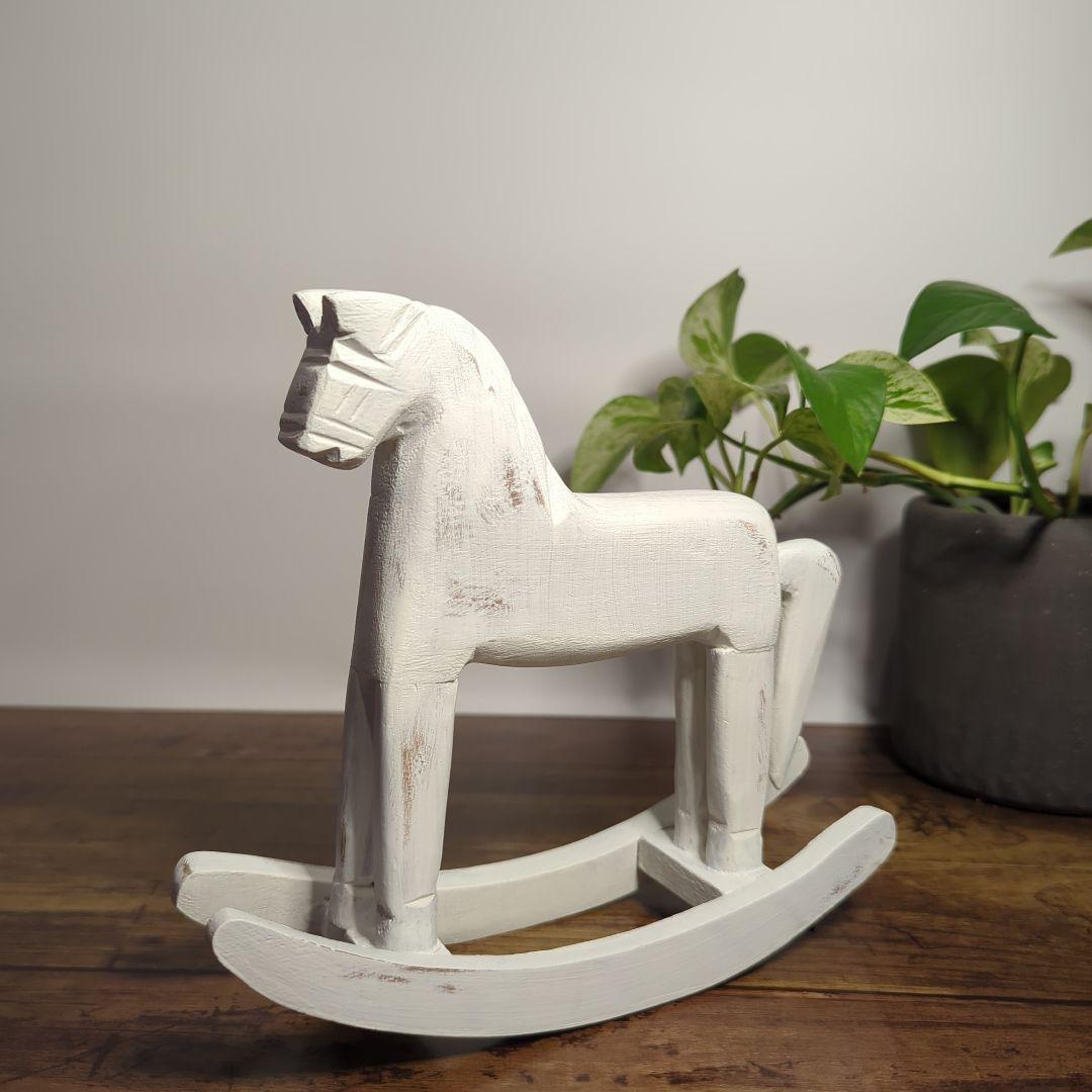 【再販】ロッキングホース ✾ホワイト✾ インテリア　オブジェ　木馬