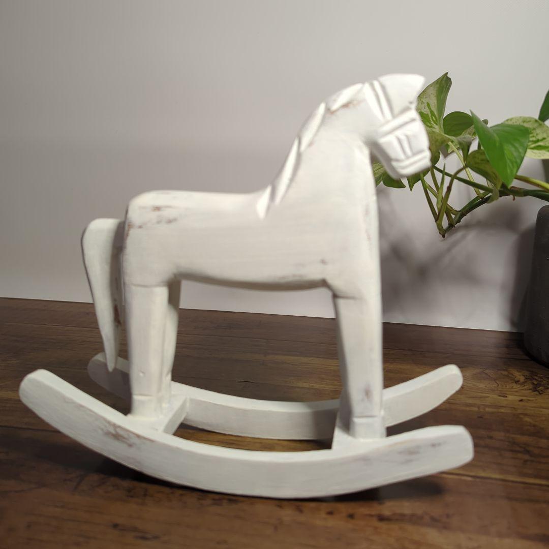 【再販】ロッキングホース ✾ホワイト✾ インテリア　オブジェ　木馬