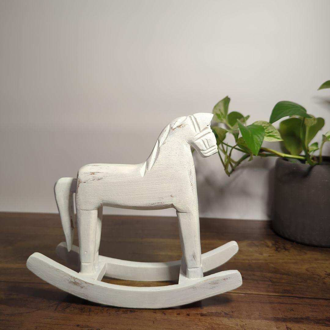 【再販】ロッキングホース ✾ホワイト✾ インテリア　オブジェ　木馬